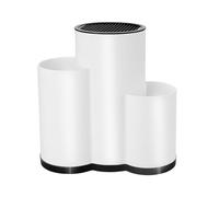 Folpus Support à Couteaux, étagère de séchage Verticale, Organisateur de Cuisine autoportant, Rangement des Outils de Cuisine, Support de Bloc de Couteaux, Blanc 3 emplacements