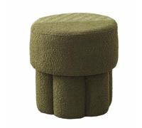 Folpus Tabouret Champignon Bouclé Pouf Repose Pied Siège Tissu Bou oux Cadre en Bois Solide Mousse Épaisse Confortable Adapté aux Enfants Chambre Salon Coiffeuse Entrée, Vert