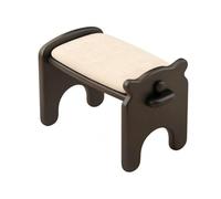 Folpus Tabouret Chien Tabouret Pouf Repose-Pieds Ottoman Banc Chaussures en Bois Massif avec Siège Bas Confortable et Mousse Épaisse Adapté à l'Entrée, Noir