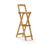 Folpus Tabouret de Comptoir Pliant Chaise Tabouret Haut Siège avec Dossier Tabouret de Bar en Bambou Pliable Design Discret pour Déco Moderne Adapté pour, Moyen - 84CM, Original