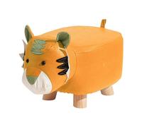 Folpus Tabouret Pouf en Bois, canapé, Tabouret de thé, Repose-Pieds en Forme de Tigre, siège Bas pour Chambre à Coucher, Orange