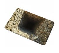 Folpus Tapis de Bain Absorbant Motif -l'œil en Diatomée Finition Veloutée Fonction Antidérapante pour Salle de Bain Entrée Usage Quotidien, 50 80cm, BYT-3D Vision-2 Tunnel De Pierre