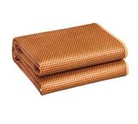 Folpus Tapis de Couchage Tissé Matelas d'Été Rafraîchissante Couverture de Lit Set Literie en Soie Glacée et Rotin pour Réguler la Température Chambre, 150 200cm