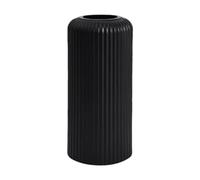 Folpus Vase à Fleurs rayé, Contenant pour Plantes, Accessoire Floral, Composition Florale, présentoir pour Salon, Noir