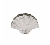 Folpus Vase Décor Ginkgo Décor Table Ornement Sculpture en Aluminium Lustré avec Motif Texturé pour Branches Sèches et Faux Végétaux Adapté au Salon Entrée, Argent, Moyen 33 14.5 H23.5cm