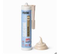 FOME FLEX 102 Sanitary - Mastic Silicone Sanitaire Beige - Acétique - Étanchéité Cuisine & Salle de Bain - Anti-Moisissure