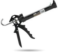 FOME FLEX AutoStop Pistolet à cartouche en silicone | Anti-goutte | Force de pression 2000 N | Rapport de transmission 14:1 | Poignée robuste en aluminium | Presse à cartouche professionnelle pour