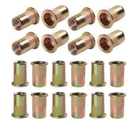 FOMGIIN 100 Pièces M3 écrous à Sertir, En Acier Au Carbone Galvanisé écrou Insert Riveter Manchon, Ronds Aveugles Insers Fileté Riveteuse, écrous à Rivets Flat Head Threaded Rivet Nuts