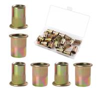 FOMGIIN 20 Pièces M12 écrous à Sertir, En Acier Au Carbone Galvanisé écrou Insert Riveter Manchon, Ronds Aveugles Insers Fileté Riveteuse, écrous à Rivets Flat Head Threaded Rivet Nuts