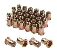 FOMGIIN 30 Pièces M5 écrous à Sertir, En Acier Au Carbone Galvanisé écrou Insert Riveter Manchon, Ronds Aveugles Insers Fileté Riveteuse, écrous à Rivets Flat Head Threaded Rivet Nuts