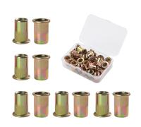 FOMGIIN 30 Pièces M6 écrous à Sertir, En Acier Au Carbone Galvanisé écrou Insert Riveter Manchon, Ronds Aveugles Insers Fileté Riveteuse, écrous à Rivets Flat Head Threaded Rivet Nuts