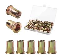 FOMGIIN 50 Pièces M8 écrous à Sertir, En Acier Au Carbone Galvanisé écrou Insert Riveter Manchon, Ronds Aveugles Insers Fileté Riveteuse, écrous à Rivets Flat Head Threaded Rivet Nuts