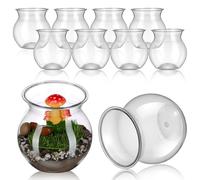 FOMIYES 10pcs Pots de Plantation en Plastique Transparent pour Plantes Succulentes, Jardinière Écologique Résistante, pour Décoration Intérieure et Surveillance Facile