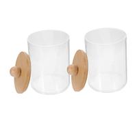 FOMIYES 2 pièces Boîte de Rangement Coton Tige Conteneurs Transparents Compacts pour Salle de Bain Design Simple et Robuste Protection Poussière et Humidité Organiseurs Pratiques pour et