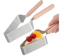 FOMIYES 2 Pièces Coupe-tarte Triangulaire en Acier Inoxydable et | Marqueur pour Coupe-tartes, Diviseur de Gâteau, Accessoire Multiusage, Sûr et Peu Déformable