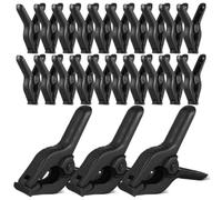 FOMIYES 24 Pièces Pinces à Ressort en Plastique Noir Tête Dentée, Design Antidérapant et Forte Force de Serrage, pour Couverture de Piscine et Travaux à Domicile ou Bureau