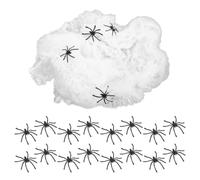 FOMIYES 4 Paquets Décoration Installation Facile Toile D'araignée Blanche pour Halloween en Coton et Plastique Adaptée pour Intérieur et Extérieur Lors de Préparations Festives