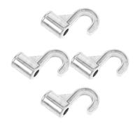 FOMIYES 4 Pièces Crochets Diamètre Intérieur 16mm pour Tringle de Placard en Alliage D'aluminium Argenté Design sans Perçage, Solides et Faciles à Utiliser pour Maison et Bureau