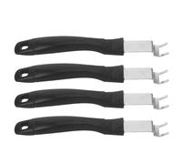 FOMIYES 4 Pièces Outil de Préhension de Plaques d'acier Inoxydable avec Prise Confortable et Compatibilité, Levier de Grille pour Barbecue Camping et Aventures en Plein Air