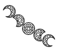 FOMIYES 5 Pièces Sticker Mural Lune en Bois Cycle Lunaire Art Encadré Artisanat d'art De Mur De Phase De Lune Décoration Murale Décor Suspendu Eid Home Decoration Évider Colle Éponge Navia