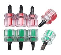 FOMIYES 8 Pièces Jeu de Tournevis Court Mini Plat et Cruciforme pour | Manche Court, Métal et Plastique, Accès aux Espaces Étroits, Usage Maison et Entretien D'appareils Électroniques