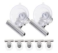 FOMIYES 8 Pièces Pince Ventouse en Acier Inoxydable et Pvc, Support de Panneau Facile à Retirer sans Vis, pour Carreaux et Métaux Plusieurs styles
