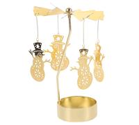 FOMIYES Bougeoir Rotatif Doré en Fer Style Carrousel pour Décorations de Table de Noël, Design Créatif Minimaliste pour Bars et Événements Variés