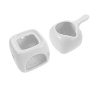 FOMIYES Brûleur D’huiles Essentielles Diffuseur Aromathérapie en Céramique Blanc - Chauffe-plat Porte-bougie pour Salon de Beauté, Spa et Usage Domestique, Chauffe-cire Décoratif