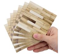FOMIYES Carrelage Autocollant en Pvc à Grain de Bois pour Sol et Mur, Finition sans Joint, 40 Pièces Carrées, pour Décoration Moderne Cuisine