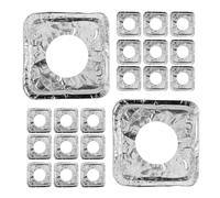FOMIYES Couvre-brûleurs en Aluminium Épais 3,5 Μm pour Cuisinière à Gaz, Lot de 100 Pièces, Protection Anti-huile Adaptable, Nettoyage Facile, Protège-plaque pour Poêle Gaz et Table