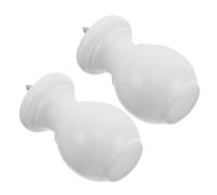 FOMIYES Embouts Décoratifs pour Tringles à Rideaux Bois Blanc, | Finition Métal et Bois, Forme Lisse, Style Élégant, Chambre et Espaces Cosy, Installation Simple