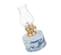 FOMIYES Lanterne à Huile Vintage en Céramique et Verre, Lampe Décorative Élégante pour Salons de Thé, Facile à Utiliser, Style Rétro et Ambiance Chaleureuse pour Décoration Intérieure
