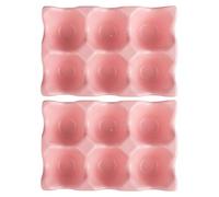 FOMIYES Lot de 2 Porte-Œufs en Céramique Rose 6 Compartiments Fond Antidérapant Boîte de Rangement Pratique pour Œufs Support Réfrigérateur Cuisine