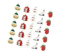 FOMIYES Lot de 25 Pendentifs Boucles D’Oreilles en Alliage de Noël Accessoires Bijoux DIY Motifs Lutins Père Noël Moufles Chaussures de Ski et Coffrets pour Décoration Festive et