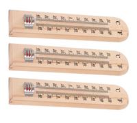 FOMIYES Lot de 3 Thermomètres D'ambiance en Bois Design Suspendu, Outil de Mesure de Température Précis pour Intérieur et Extérieur, Décoration Classique Simple