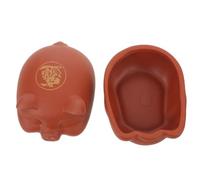 FOMIYES Mini Pot à Soupe en Céramique Marron de Cochon avec Couvercle, Marmite Cuisson Polyvalente et Facile à Nettoyer, Cuisine Cuisson la Vapeur