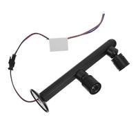 FOMIYES Mini Projecteur LED D’exposition Aluminium pour Vitrine Bijoux, 2 Têtes Noires 150 Mm, Éclairage Encastré Basse Consommation pour Armoires et Présentoirs en Chambre