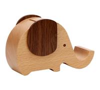 FOMIYES Organiseur de Bureau Éléphant en Bois, Porte-stylos avec Support | Rangement Compact pour Crayons et Gommes, Finition Marron Lisse, Décoration Élégante Destinée aux Études et Espaces