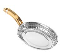 FOMIYES Poêle à steak ovale en acier inoxydable, poêle à saisir à poignée unique, plaque de cuisson, à poisson, plat de service pour fruits de mer, apéritifs et en-cas