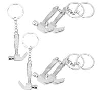 FOMIYES Porte-clés Léger et Facile à Porter en Métal Argenté Marteau Mini 6 Pièces pour Mécaniciens et Menuisiers, Usage Quotidien Sorties