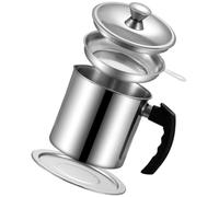 FOMIYES Pot à Huile en Acier Inoxydable Passoire Fine, Récipient à Huile Grosse Capacité, Filtre Anti-éclaboussures Cuisine, Matériau Solide en Acier Inox