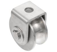 FOMIYES Poulie à Gorge en U en Acier Inoxydable Argenté, Poulie Simple à Haute Dureté et Résistance, pour Levage de Corde Roue Fixe Solide