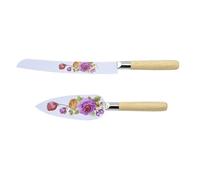 FOMIYES Serveur de Gâteau et Couteau Acier Inoxydable Manche en Bois, Ustensiles Patisserie Résistants Rouille pour Découpe Précise Lors de Fêtes et Pizza