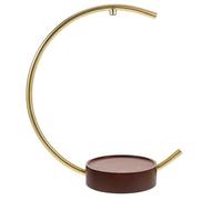 FOMIYES Socle de Lampe à Parfum en Bois avec Bras de Lampe Incurvé en Fer pour Décoration Intérieure Stable, pour Espace de Vie Design Luxueux et Forme Lune