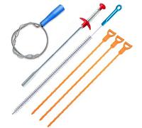 FOMMEN Lot de 6 outils de nettoyage pour déboucher les canalisations, bonde d'évier et serpent, attrape-cheveux (baignoire de salle de bain, toilettes, canalisations bouchées, tuyau de drague, égouts,