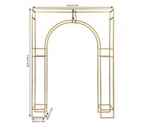 Fond d'arche de mariage, acier carbone longue durée, 2,40 m de hauteur, or, 180x30x250cm