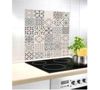 Wenko - Fond hotte design Carreaux - L. 60 x l. 70 cm - Beige - Carreaux Beige G
