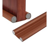 Fond Joint de Porte, Boudin de Porte Double Isolant, Bas de Porte Interieur, Joint Boudin de Base de Porte Anti Froid, Coupe-Vent et Anti-Poussière (Brun)