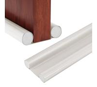 Fond Joint de Porte, Boudin de Porte Double Isolant, Bas de Porte Interieur, Joint Boudin de Base de Porte Anti Froid, Coupe-Vent et Anti-Poussière (Blanc)