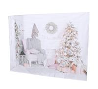 Fond Photo Noël Vinyle, Décor Intérieur Réutilisable pour Photographie | Impression Claire, Motifs Festifs Réalistes, Usage Studio et ompatible Crochets de Plafond